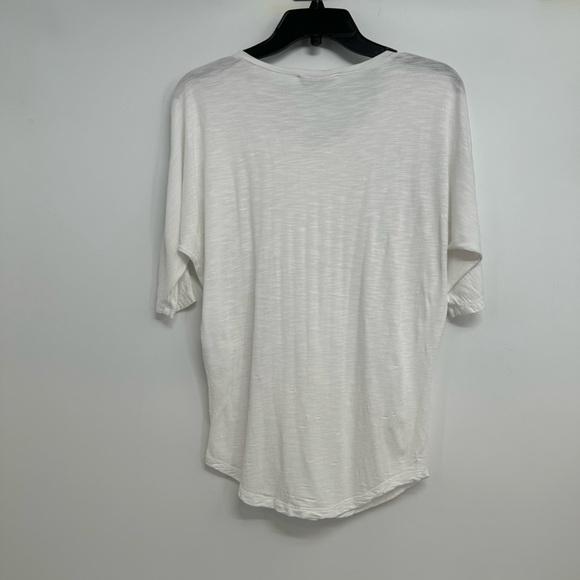Sandro Womens  Ruffle Short Sleeve Top Tee Shirt White Size 1 - Picture 3 of 10